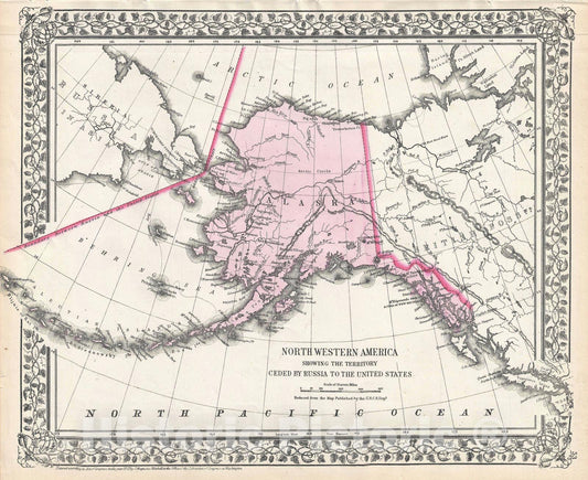 Historic Map : Alaska, Mitchell, 1872, Vintage Wall Art