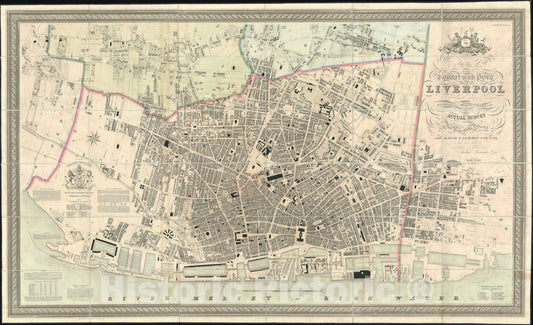 Historic Map : Liverpool, England, Gage Large Format, 1836, Vintage Wall Art