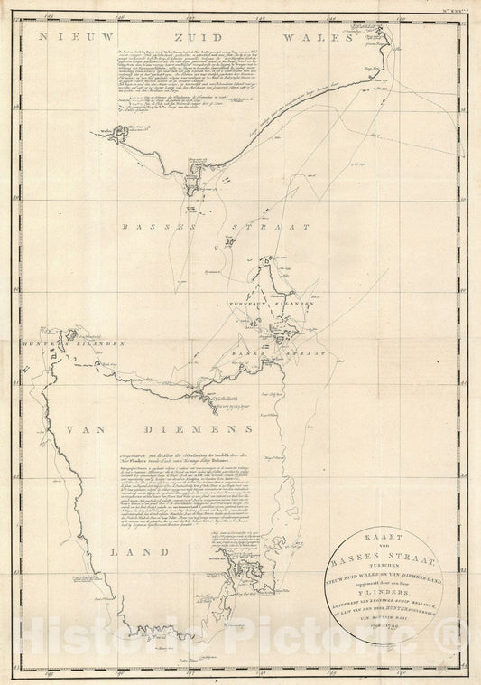 Historic Map : Tasmania, Flinders and Arrowsmith, 1800, Vintage Wall Art