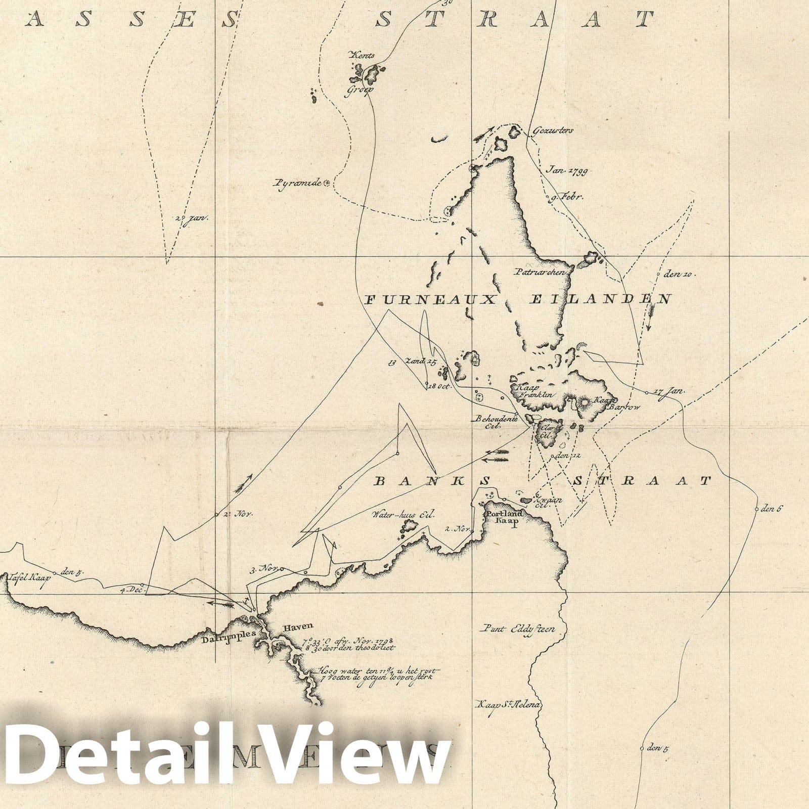 Historic Map : Tasmania, Flinders and Arrowsmith, 1800, Vintage Wall Art