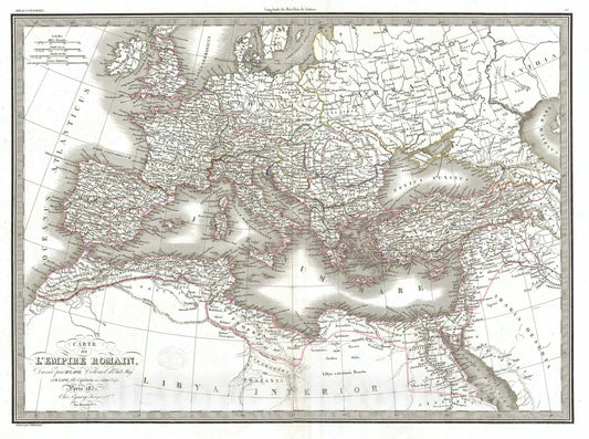 Historic Map : The Roman Empire, Lapie, 1832, Vintage Wall Art
