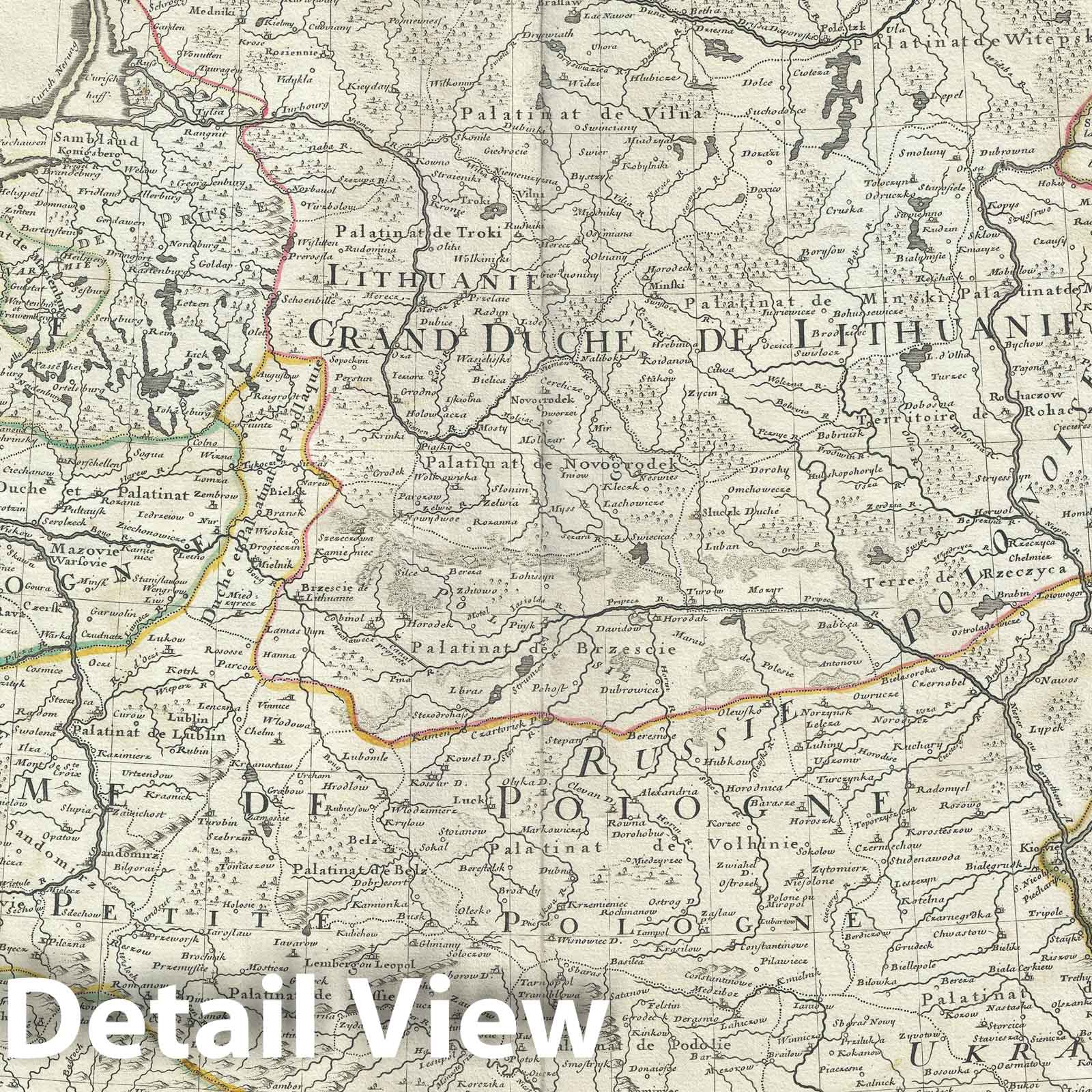 Historic Map : Poland and Lithuania, Delisle, 1703, Vintage Wall Art