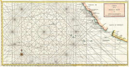 Historic Map : Baja California and The Pacific w/ Trade Routes from Acapulco to Manila, Anson, 1750, Vintage Wall Art