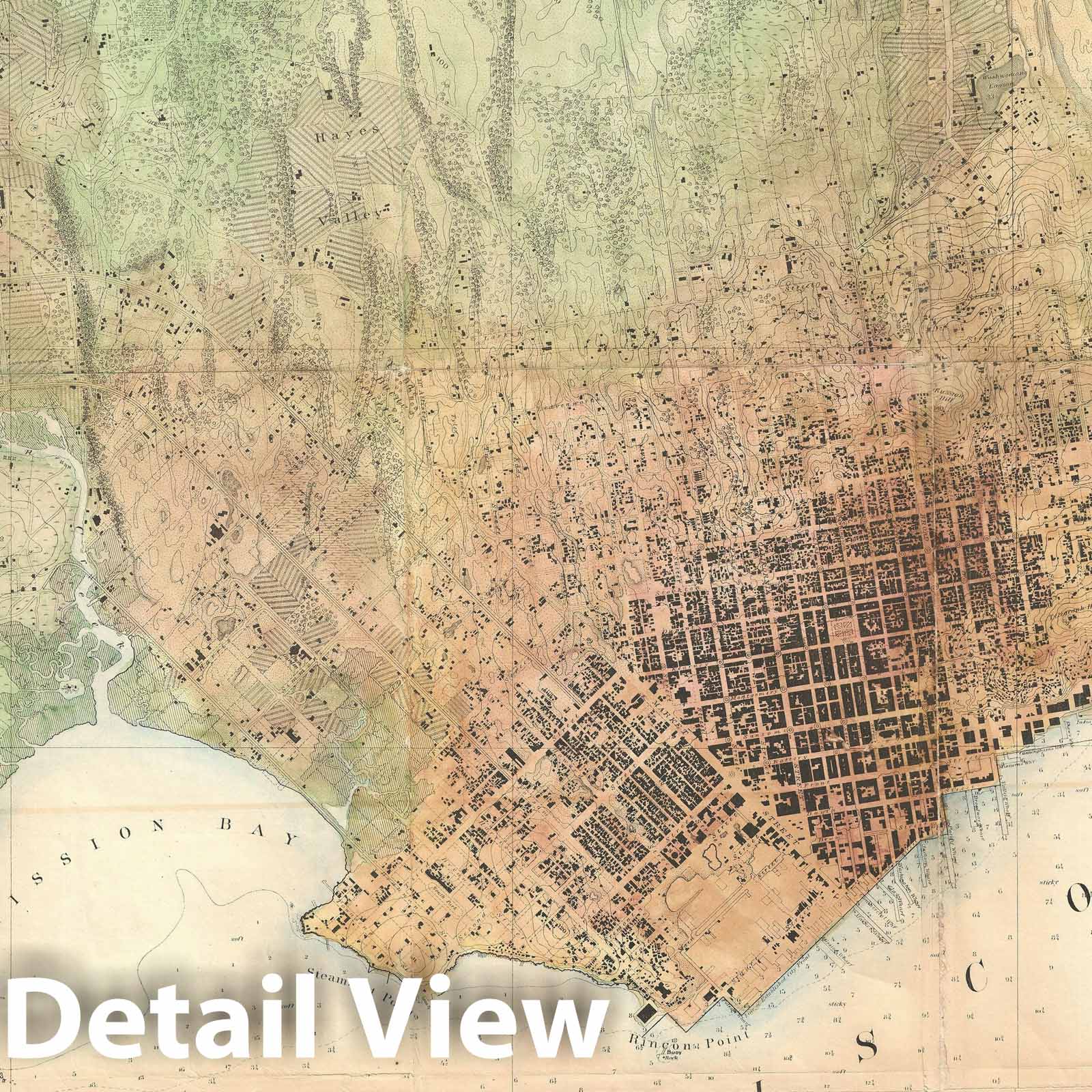Historic Map : Nautical Chart San Francisco, California, U.S. Coast Survey, 1859, Vintage Wall Art