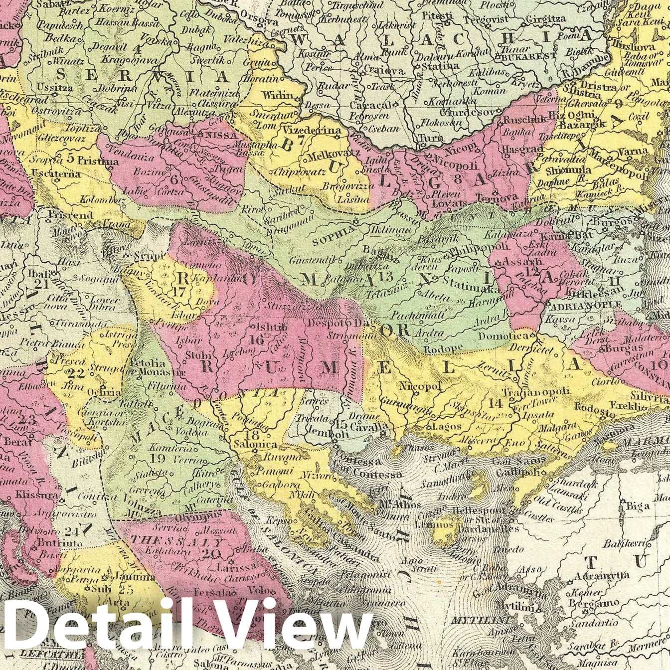 Historic Map : Turkey, Mitchell, 1854, Vintage Wall Art