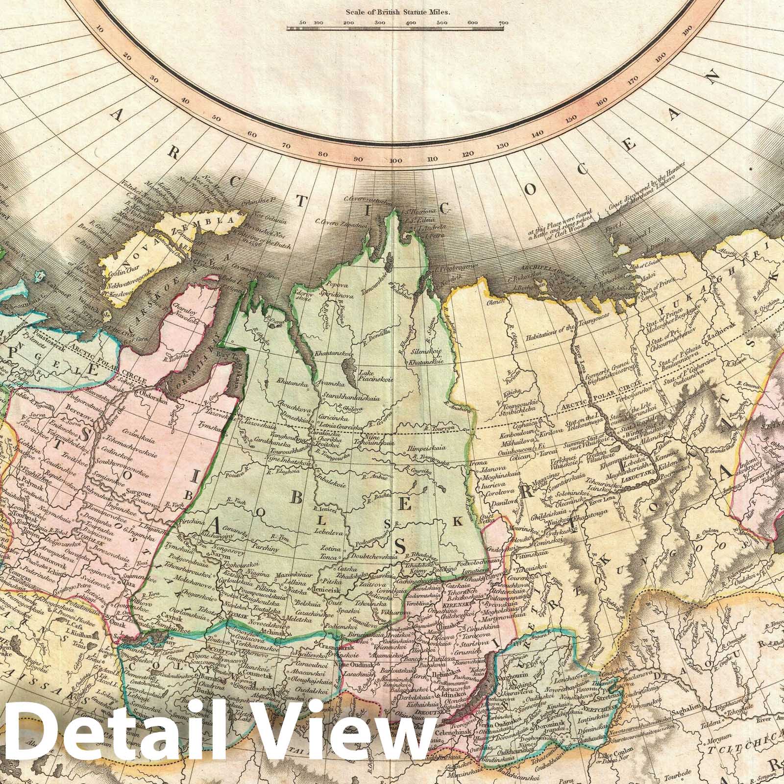 Historic Map : The Russian Empire in Europe and Asia, Thomson, 1814, Vintage Wall Art
