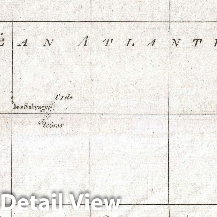 Historic Map : Canary Islands, Raynal and Bonne, 1780, Vintage Wall Art