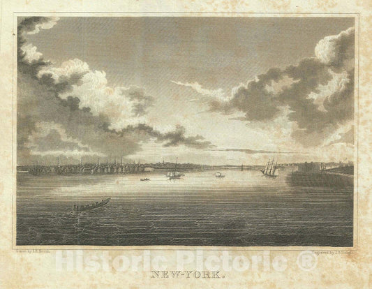 Historic Map : New York, New York, Smith, 1828, Vintage Wall Art