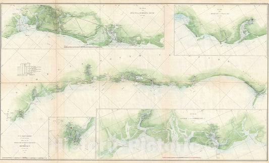 Historic Map : Nautical Chart Coastal Georgia and South Carolina, U.S. Coast Survey, 1859, Vintage Wall Art