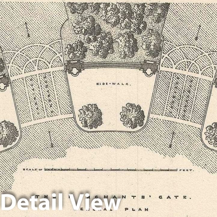 Historic Map : Plan of The Merchant's Gate in Central Park, New York City 