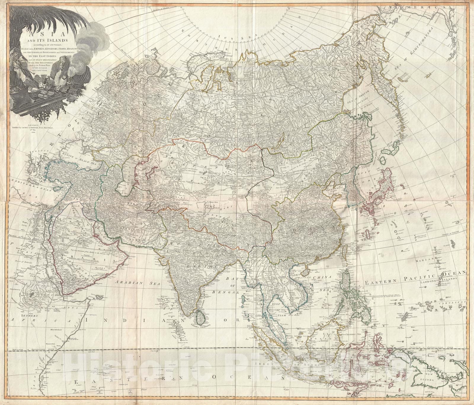 Historic Map : Nautical Chart Asia, Laurie and Whittle, 1784, Vintage Wall Art