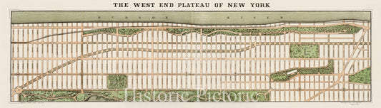 Historic Map : The Upper West Side of Manhattan, New York City, Viele First, 1879, Vintage Wall Art