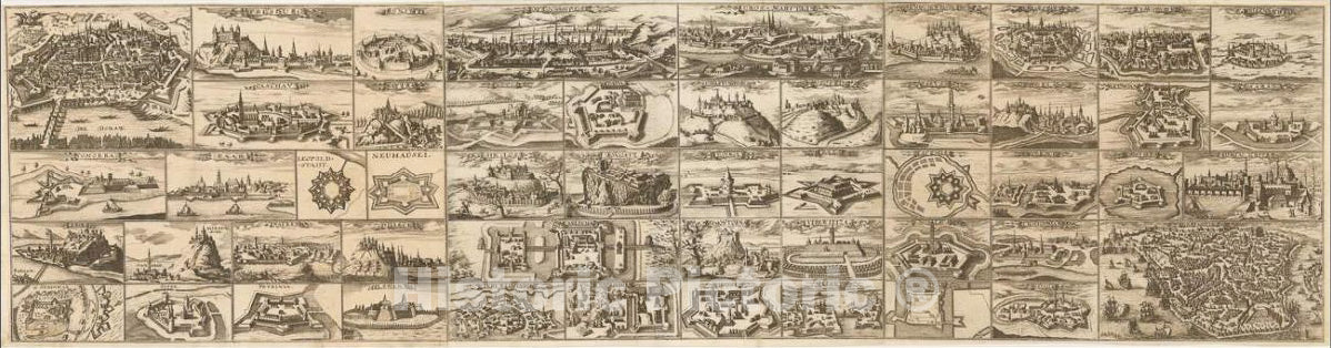 Historic Map : Stadt de Wien, Presburg, Caschau, Guntz, Neytra, Ofen und Pest, Dotis, Papa, Gros=Warttein, S. Martinsberg, Vesprin, 1688, Vintage Wall Art
