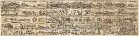 Historic Map : Stadt de Wien, Presburg, Caschau, Guntz, Neytra, Ofen und Pest, Dotis, Papa, Gros=Warttein, S. Martinsberg, Vesprin, 1688, Vintage Wall Art