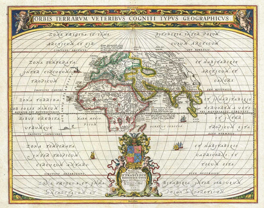 Historic Map : Jansson Map of The Ancient World, 1650, Vintage Wall Art