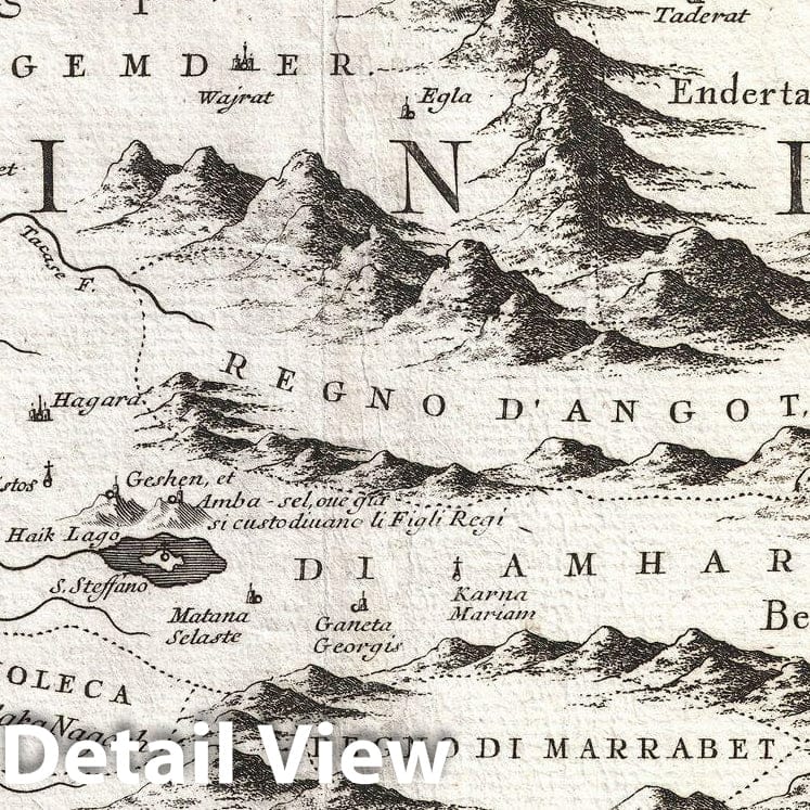 Historic Map : Coronelli Map of Ethiopia, Abyssinia, and The Source of The Blue Nile, 1690, Vintage Wall Art