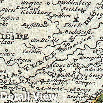 Historic Map : La Feuille Map of Flanders (Holland and Belgium), 1747, Vintage Wall Art