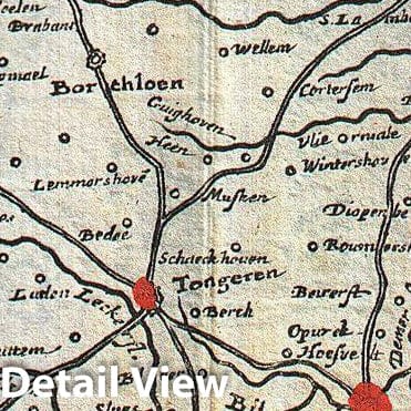 Historic Map : La Feuille Map of Liege, Belgium (Leodiensis), 1747, Vintage Wall Art