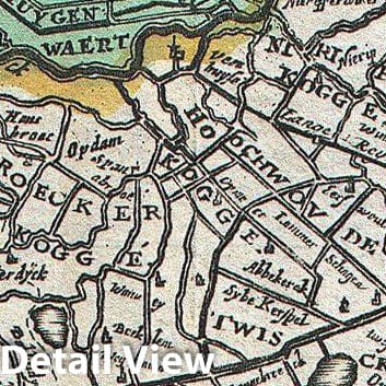 Historic Map : La Feuille Map of Northern Holland, 1747, Vintage Wall Art