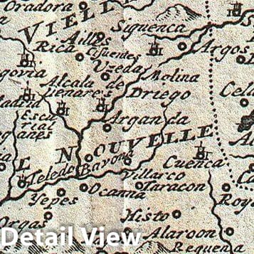 Historic Map : La Feuille Map of Spain and Portugal, 1747, Vintage Wall Art