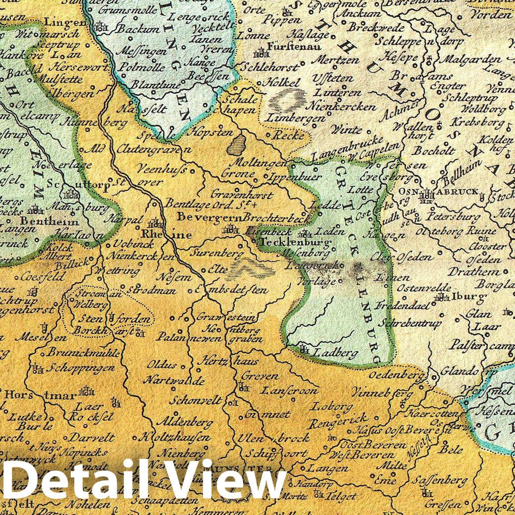 Historic Map : Homann Heirs Map of Westphalia (Bremen, Hamburg, Cologne, Bonn, etc.) , 1761, Vintage Wall Art