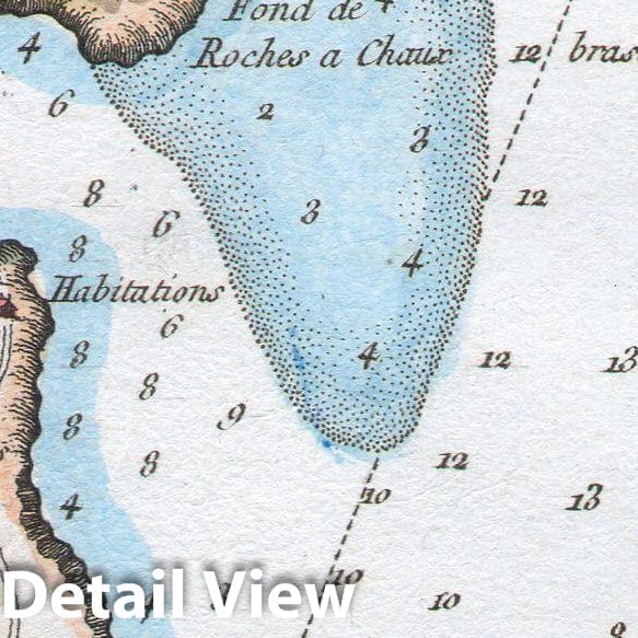 Historic Map : Bellin Map of Port du Carenage, St. Lucia, West Indies, 1764, Vintage Wall Art