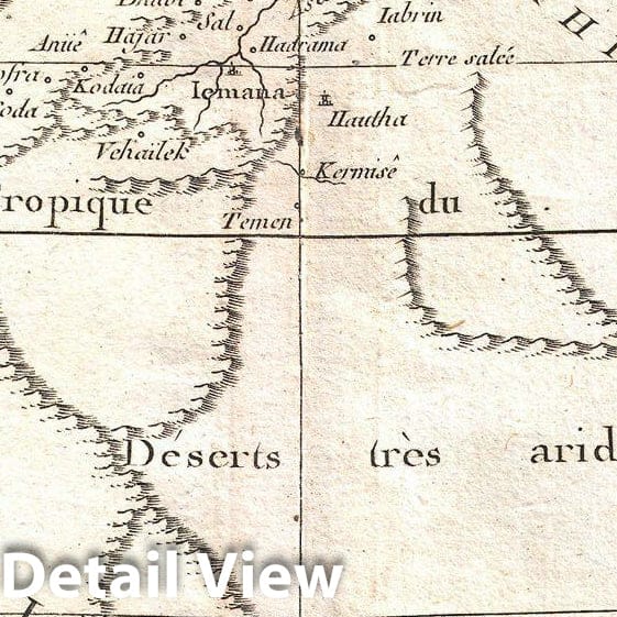 Historic Map : Bonne Map of Arabia, 1771, Vintage Wall Art