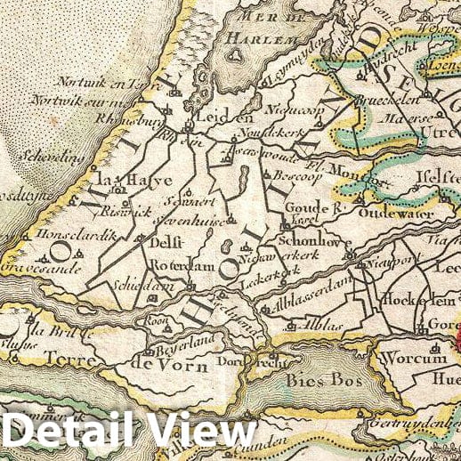 Historic Map : Janvier Map of Holland and Belgium, 1775, Vintage Wall Art