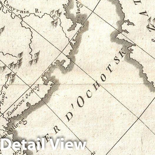 Historic Map : Bellin Map of Eastern Russia, Tartary, and The Bering Strait, 1780, Vintage Wall Art