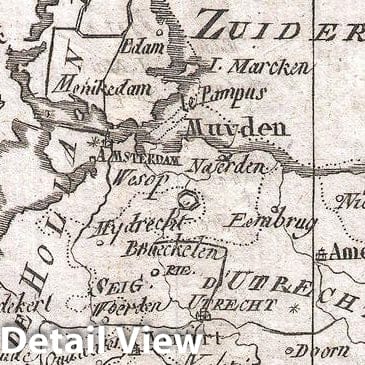 Historic Map : Raynal and Bonne Map of Holland and Belgium, 1780, Vintage Wall Art