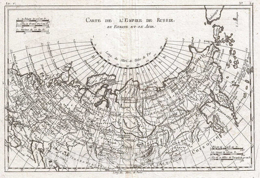 Historic Map : Raynal and Bonne Map of Russia, 1780, Vintage Wall Art