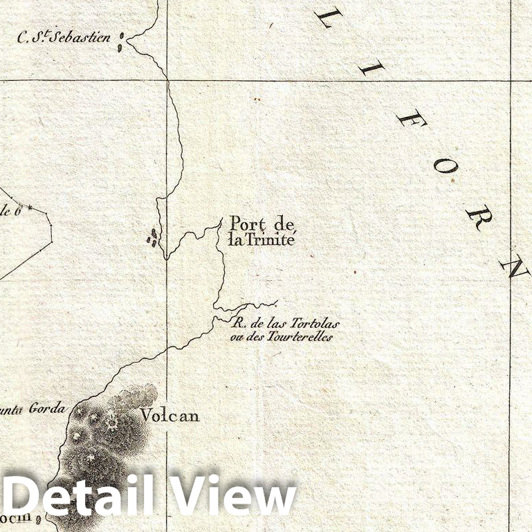 Historic Map : La Perouse Map of San Francisco, Monterey Bay, California anArtegon, 1786, Vintage Wall Art