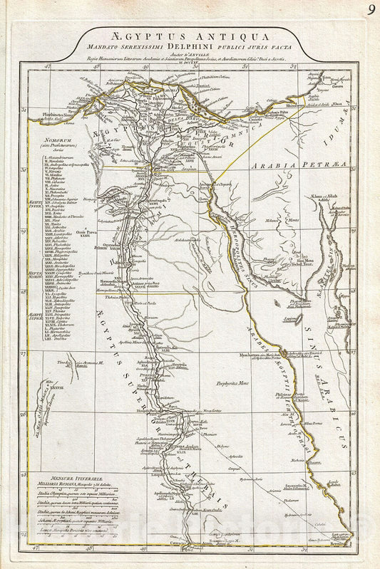 Historic Map : Anville Map of Ancient Egypt, 1794, Vintage Wall Art