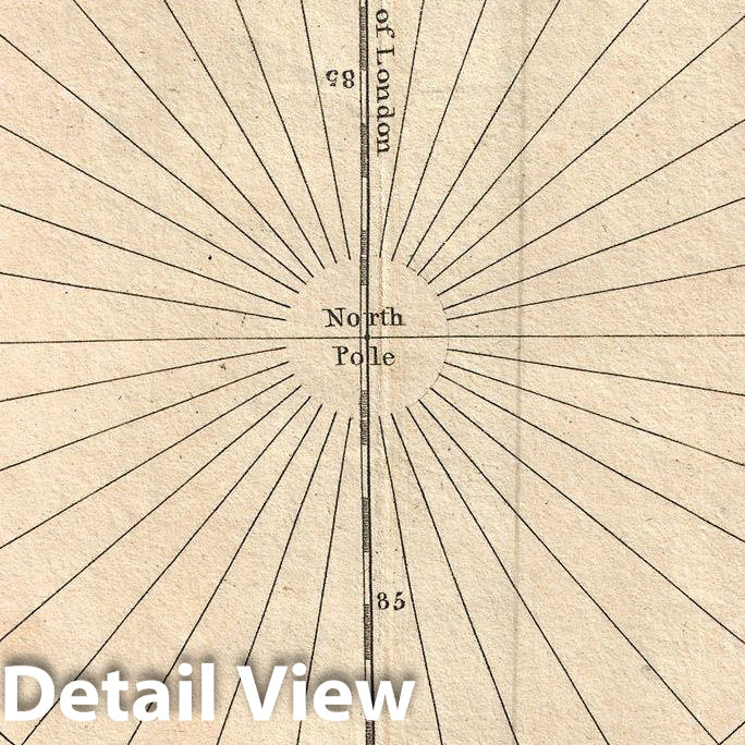 Historic Map : Clement Cruttwell Map of North Pole , 1799, Vintage Wall Art