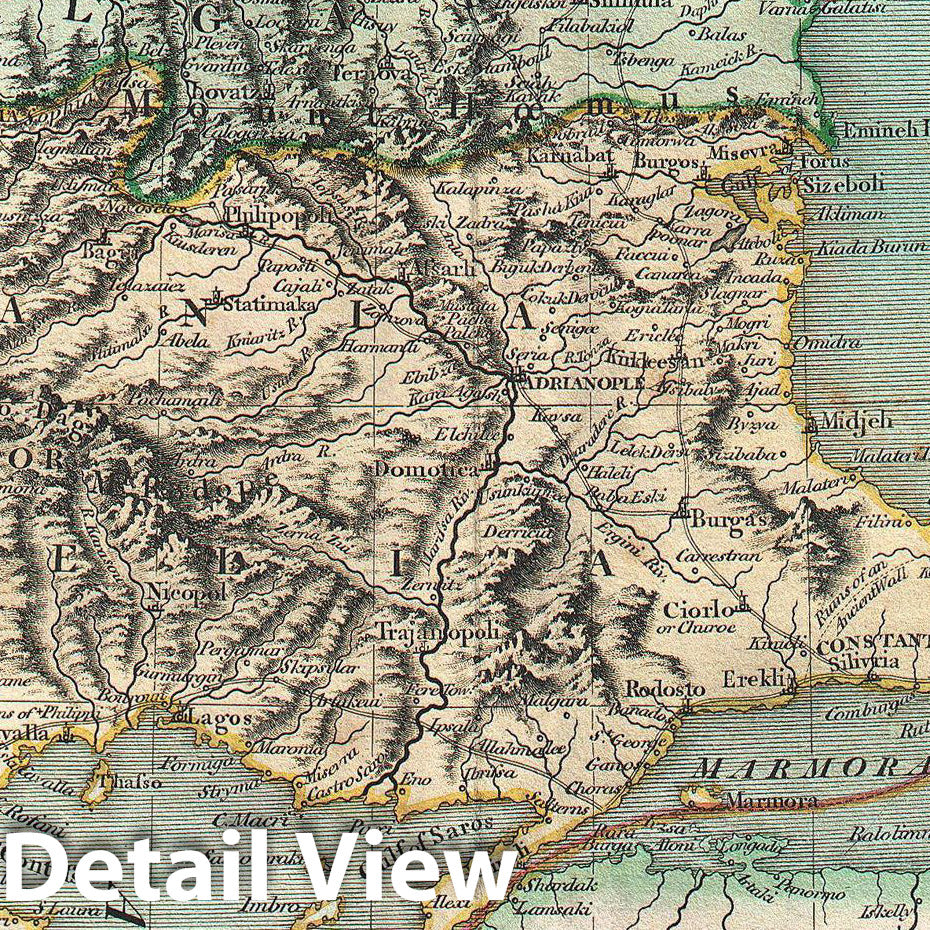 Historic Map : Cary Map of Turkey in Europe, Greece, and The Balkan , 1801, Vintage Wall Art