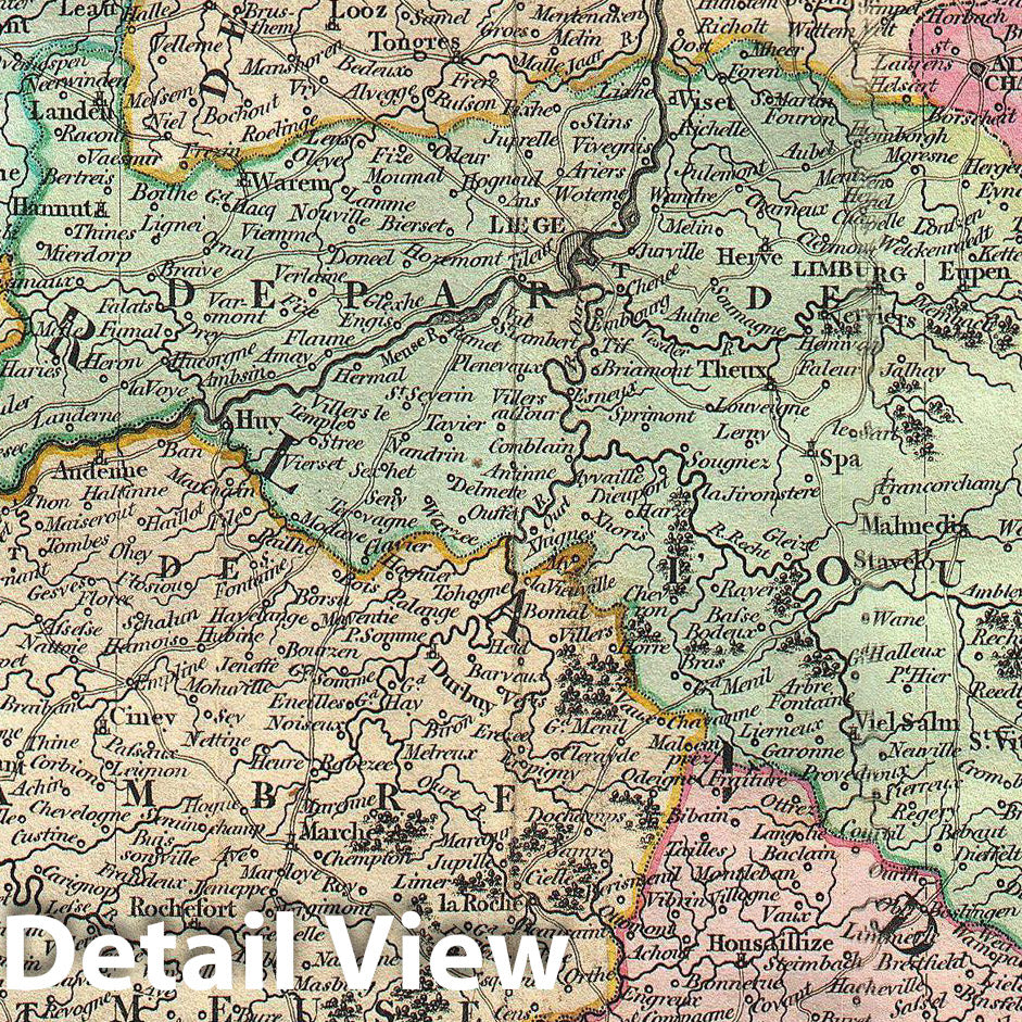 Historic Map : Cary Map of Belgium and Luxembourg , 1804, Vintage Wall Art