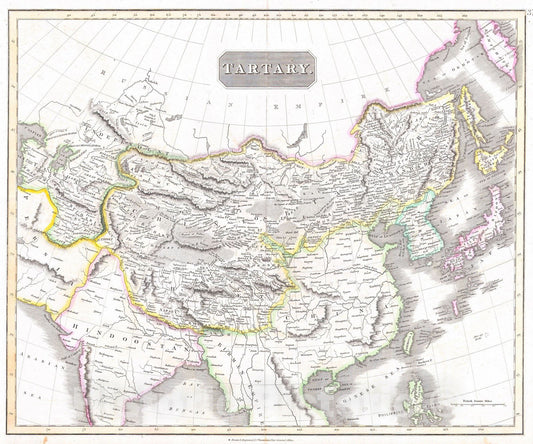 Historic Map : Thomson Map of Tartary (Mongolia, Tibet) , 1814, Vintage Wall Art