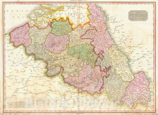 Historic Map : Pinkerton Map of Beligum, 1818, Vintage Wall Art