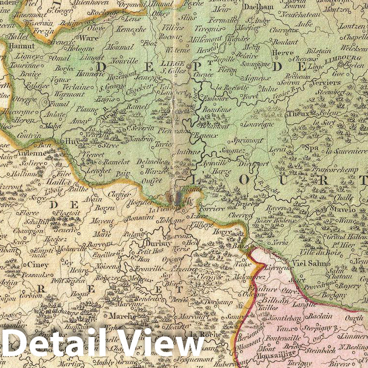 Historic Map : Pinkerton Map of Beligum, 1818, Vintage Wall Art