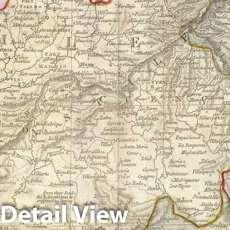 Historic Map : Pinkerton Map of Spain and Portugal, 1818, Vintage Wall Art