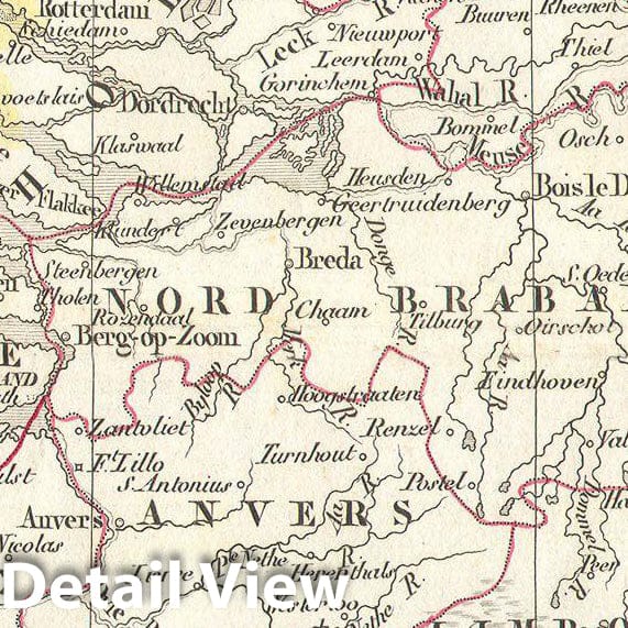 Historic Map : Delamarche Map of Holland and Belgium, 1832, Vintage Wall Art