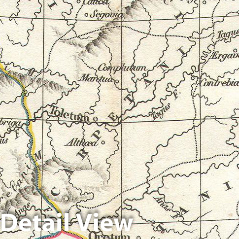 Historic Map : Delamarche Map of Spain and Portugal Under The Roman Empire, 1832, Vintage Wall Art