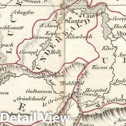 Historic Map : Delamarche Map of Switzerland, 1832, Vintage Wall Art