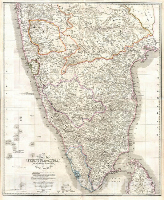 Historic Map : WYLD Wall Map of India (Hindostan or British India), 1838, Vintage Wall Art