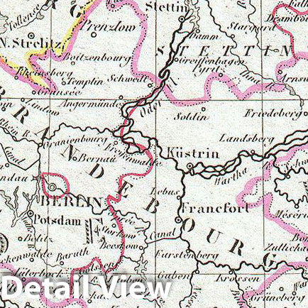Historic Map : MalteBrun Map of Prussia, Germany, 1843, Vintage Wall Art