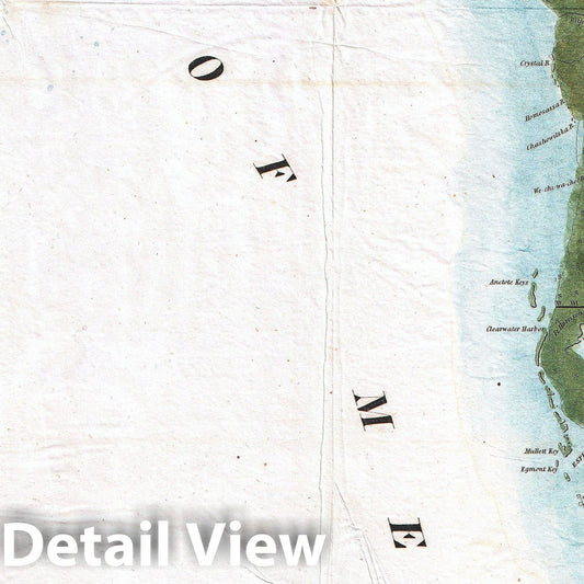 Historic Map : Land Survey Map of Florida , 1848, Vintage Wall Art