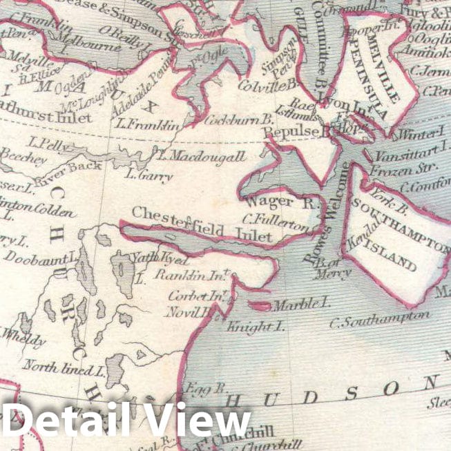 Historic Map : Tallis Map of Canada or British America w Oregon, 1849, Vintage Wall Art