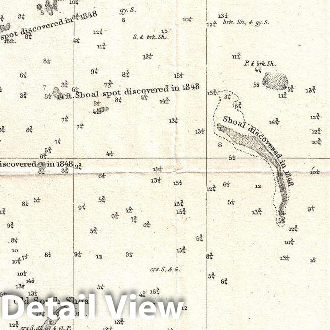 Historic Map : U.S. Coast Survey Map of Nantucket and The Davis Shoals , 1849, Vintage Wall Art
