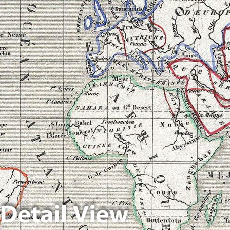 Historic Map : Levasseur Map of The World, Version 2, 1852, Vintage Wall Art