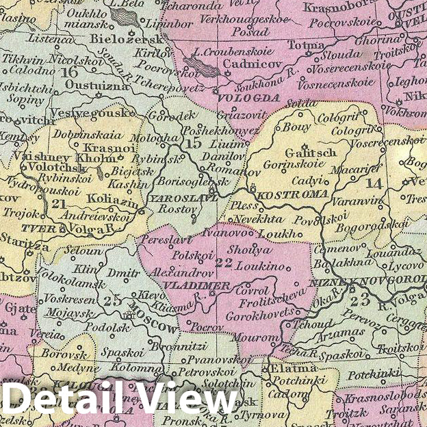 Historic Map : Mitchell Map of Russia , 1853, Vintage Wall Art